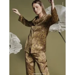 100% Seide Schlafanzug GOLDEN DECO Von Luna Di Seta