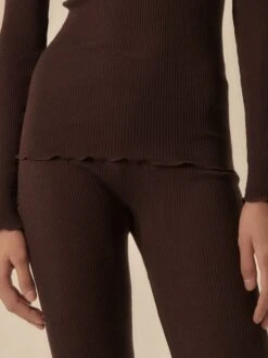 Merino Wolle-Seide Leggings Rippjersey Von Oscalito -Pink Zebra rippjersey leggings 3449 339 schokobraun oscalito 5