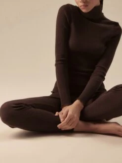 Merino Wolle-Seide Leggings Gerippt Von Oscalito -Pink Zebra rippjersey shirt 3438 leggings 3449 338 schokobraun oscalito