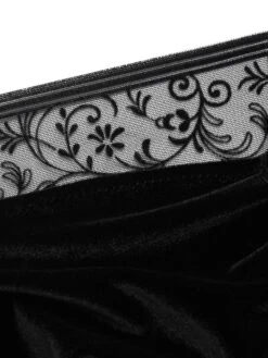 Langarm Samt-Body FLOQUI Schwarz Von Cadolle -Pink Zebra samt body velours floqui noir 4086dj cadolle 1