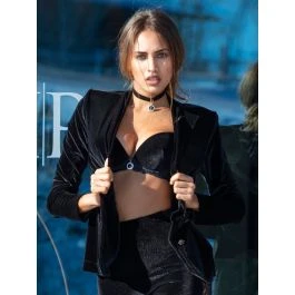 Samt Jacke Mit Spitze Schwarz Von Ambra 3 Samt Jacke Mit Spitze Schwarz Von Ambra