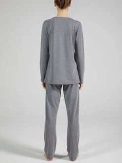 Baumwolle Pyjama WKND No. 7 Mittelgrau Von Verdiani -Pink Zebra schlafanzug baumwolle grau 3625 verdiani weekend 2