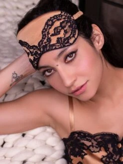 Schlafmaske MARJOLIE No. 7 Von Marjolaine -Pink Zebra schlafbrille seide caramell schwarz marjolie 3mar0701 marjolaine 2 1