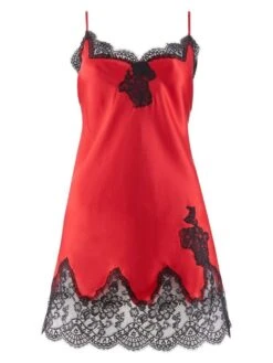 Seide Baby-Doll SOIE D´AMOUR Mit Spitze Aubade -Pink Zebra seide baby doll ms42 1 rouge passion soie d amour aubade 1