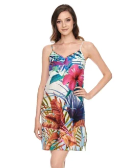 Nighty Baumwolle Mit Seide LIV Weiß Bunt Von Gattina 6 Nighty Baumwolle Mit Seide LIV Weiß Bunt Von Gattina -Pink Zebra seide baumwolle nachthemd blumen 391503 bunt gattina 1