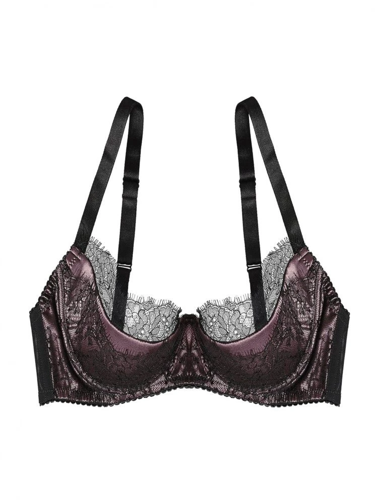 Bügel-BH RAMA SOIE TOURBE Violett-schwarz Von Cadolle Mit Seide 4 Bügel-BH RAMA SOIE TOURBE Violett-schwarz Von Cadolle Mit Seide – Bild 2
