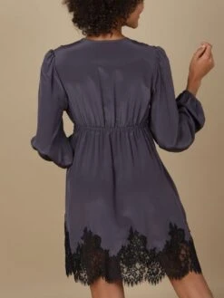 Crepe-Seide Blusenkleid INDISCRETE Dunkelgrau Von Marjolaine 9 Crepe-Seide Blusenkleid INDISCRETE Dunkelgrau Von Marjolaine -Pink Zebra seide georgette kleid indiscrete 3ind0501 graphit schwarz marjolaine 2