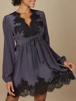 Crepe-Seide Blusenkleid INDISCRETE Dunkelgrau Von Marjolaine 10 Crepe-Seide Blusenkleid INDISCRETE Dunkelgrau Von Marjolaine -Pink Zebra seide georgette kleid indiscrete 3ind0501 graphit schwarz marjolaine 3