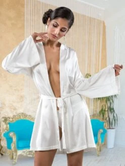 Seta Superior Seide Kimono INTREPIDO Von Cotton Club -Pink Zebra seide kimono intrepido champagner seta superior cotton club