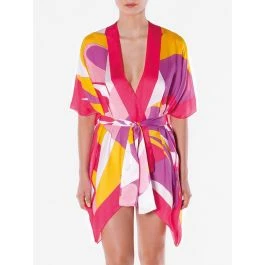 100% Seide Kimono MODERN PRINT Von Luna Di Seta 3 100% Seide Kimono MODERN PRINT Von Luna Di Seta