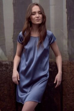 Seide Kurzarm Nachtkleid SEDUZIONE DI SETA Uni Von Gattina -Pink Zebra seide kurzarm nachtkleid stone grey 381423 seducione di seta gattina 8