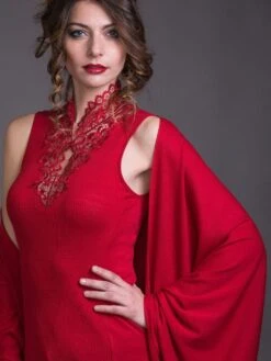 Merinowolle-Seide STOLA Schultertuch Von Artimaglia -Pink Zebra seide merino stola tuch 7030 28600 rot artimaglia 2