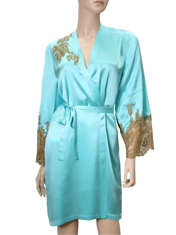 Seide Morgenmantel JARDIN Exklusiv Von Marjolaine 4 Seide Morgenmantel JARDIN Exklusiv Von Marjolaine – Bild 2