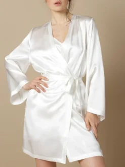 100% Seide Morgenmantel SOIE LASER Kurz Von Marjolaine -Pink Zebra seide morgenmantel laser naturel soie unie marjolaine 2 8 1 1