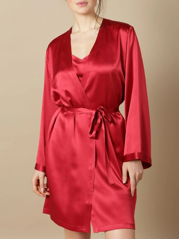 100% Seide Morgenmantel SOIE LASER Satin Von Marjolaine 16 100% Seide Morgenmantel SOIE LASER Satin Von Marjolaine – Bild 14