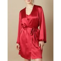 100% Seide Morgenmantel SOIE LASER Kurz Von Marjolaine