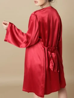 100% Seide Morgenmantel SOIE LASER Kurz Von Marjolaine -Pink Zebra seide morgenmantel laser rot soie unie marjolaine 9 1 1