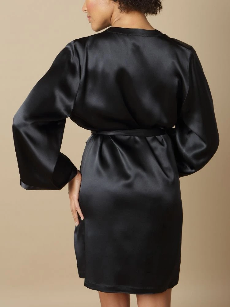 100% Seide Morgenmantel SOIE LASER Satin Von Marjolaine 13 100% Seide Morgenmantel SOIE LASER Satin Von Marjolaine – Bild 11