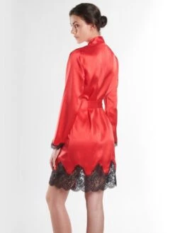 Seide Kimono SOIE D´AMOUR Mit Spitze Aubade 33 Seide Kimono SOIE D´AMOUR Mit Spitze Aubade -Pink Zebra seide morgenmantel ms65 2 rouge passion soie d amour aubade 1
