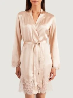 Seide Kimono TOI MON AMOUR Von Aubade -Pink Zebra seide morgenmantel ms65 goldsand 4 soie d amour aubade 2