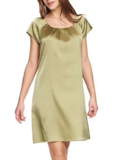 Kurzarm Nachtkleid Stretchseide SEDUZIONE DI SETA Von Gattina -Pink Zebra seide nachtkleid salbei 381423 gattina