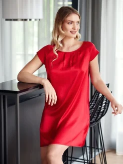 Kurzarm Nachtkleid Stretchseide SEDUZIONE DI SETA Von Gattina -Pink Zebra seide nachtkleid scarlett 381423 gattina 2