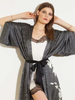 Seide Neglige SETA No.1 Von Chiara Fiorini -Pink Zebra seide neglige gc186 elfenbein weiss schwarz chiara fiorini