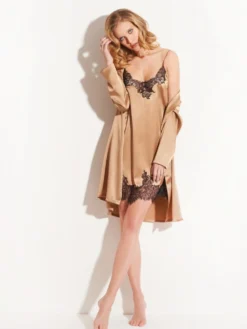 Seide Neglige SETA No.1 Von Chiara Fiorini -Pink Zebra seide neglige morgenmantel gc186 gc187 zimt chiara fiorini