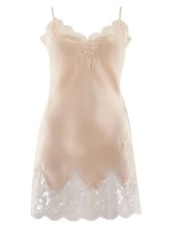 Seide Negligé SOIE D´AMOUR Mit Spitze Von Aubade -Pink Zebra seide neglige ms40 goldsand 1 soie d amour aubade 3