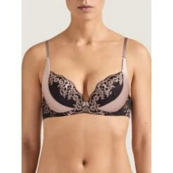 Push-Up BH FEMME GLAMOUR Altrosa-schwarz Von Aubade Mit Seide