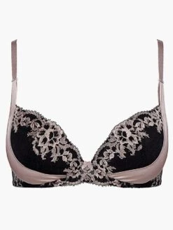 Push-Up BH FEMME GLAMOUR Altrosa-schwarz Von Aubade Mit Seide -Pink Zebra seide push up bh md18 altrosa 1 femme glamour aubade
