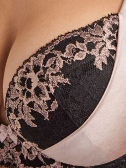 Push-Up BH FEMME GLAMOUR Altrosa-schwarz Von Aubade Mit Seide -Pink Zebra seide push up bh md18 altrosa 1 femme glamour aubade 5
