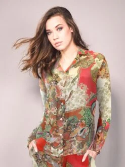 100% Seide Pyjama GRENADINE Rot Gold Von Fürstenberg 7 100% Seide Pyjama GRENADINE Rot Gold Von Fürstenberg -Pink Zebra seide pyjama grenadine fuerstenberg 1