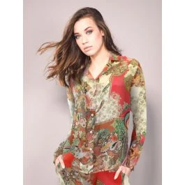 100% Seide Pyjama GRENADINE Rot Gold Von Fürstenberg 3 100% Seide Pyjama GRENADINE Rot Gold Von Fürstenberg