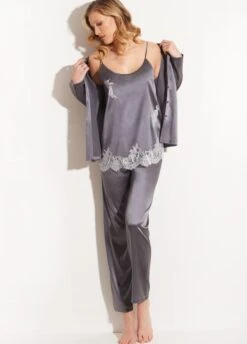 Seidentop SETA No. 12 Mit Spitze Von Chiara Fiorini -Pink Zebra seide pyjama top gc180 gc191 anthrazit chiara fiorini 1