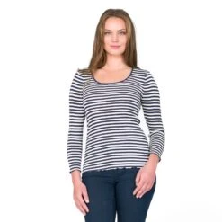 Seide-Baumwolle Langarm-Shirt ARONA Schwarz Oder Blau Von Gattina 8 Seide-Baumwolle Langarm-Shirt ARONA Schwarz Oder Blau Von Gattina -Pink Zebra seide ringel top arona marine blau 81203 gattina 5