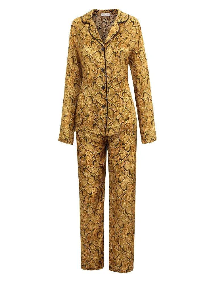 100% Seide Pyjama SERPENTE Cognac Von Eva B. Bitzer 5 100% Seide Pyjama SERPENTE Cognac Von Eva B. Bitzer – Bild 3