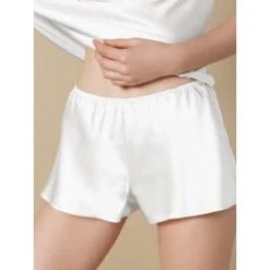 100% Seide SHORTS Soie Unie Satin Marjolaine