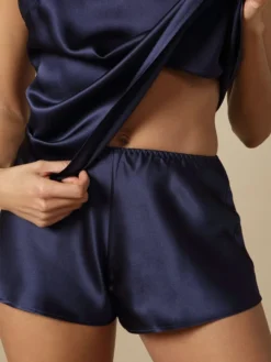 100% Seide SHORTS Soie Unie Marjolaine -Pink Zebra seide shorts tintenblau soie unie marjolaine 8 1