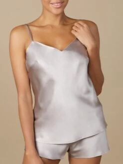 Seidentop 100% Seide ODON Uni Marjolaine - Viele Farben -Pink Zebra seide top odon silber soie unie marjolaine 2 1 2 1 1