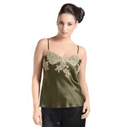 Seidentop RARE Mit Spitze Von Marjolaine -Pink Zebra seide top rare tanne beige marjolaine