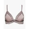 Triangel BH FEMME GLAMOUR Altrosa-schwarz Von Aubade Mit Seide -Pink Zebra seide triangel bh md10 altrosa 1 femme glamour aubade