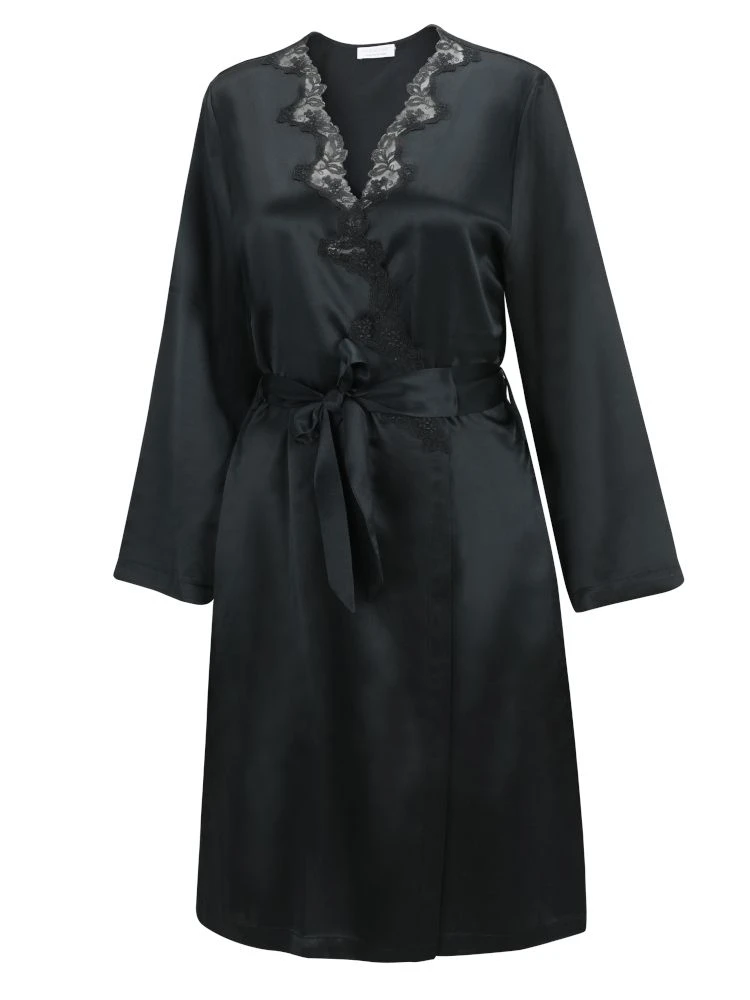 Seide Morgenmantel SATIN + LACE Kurz Von Eva B. Bitzer 8 Seide Morgenmantel SATIN + LACE Kurz Von Eva B. Bitzer – Bild 6