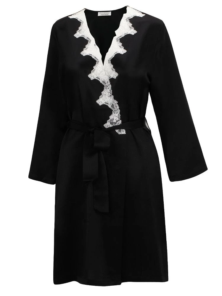 Seide Morgenmantel SATIN + LACE Kurz Von Eva B. Bitzer 7 Seide Morgenmantel SATIN + LACE Kurz Von Eva B. Bitzer – Bild 5