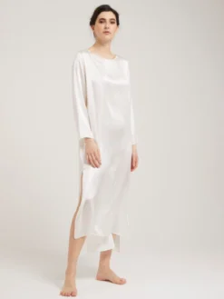 100% Seide Nachtkleid VIOLETTA Uni Von Vivis -Pink Zebra seidenkleid violetta v00393 naturweiss vivis 1