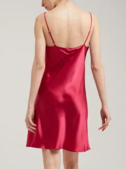 100% Seide Nachthemd CAROLINE Klassisch Von Vivis -Pink Zebra seidennachthemd caroline v00003 himbeerrot vivis 3 6 1