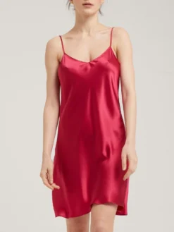 100% Seide Nachthemd CAROLINE Elegant Von Vivis -Pink Zebra seidennachthemd caroline v00003 himbeerrot vivis 6 1 1