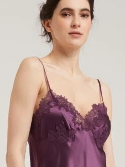 Neglige Kurz Seide BERTHA Violett Von Vivis -Pink Zebra seidenneglige bertha v00675 plum vivis 4