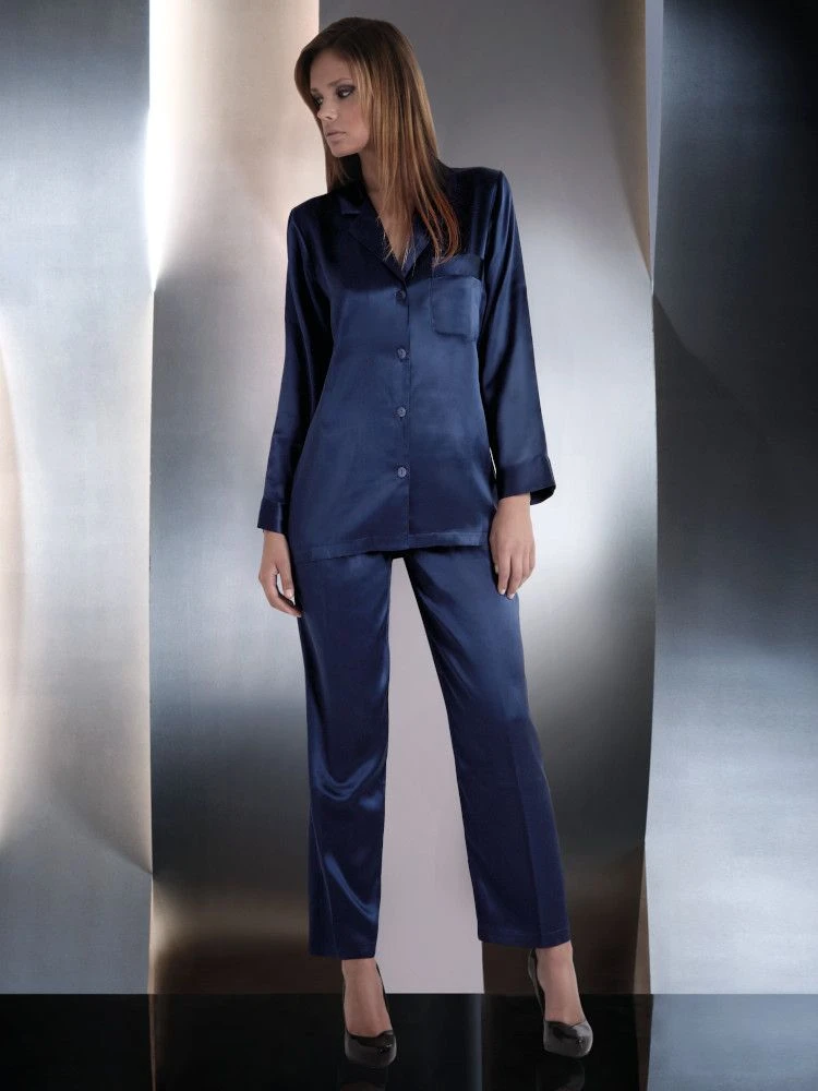 100% Seide Schlafanzug CLASSICO Von Luna Di Seta 15 100% Seide Schlafanzug CLASSICO Von Luna Di Seta – Bild 13