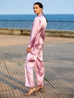 100% Seide Schlafanzug CLASSICO Von Luna Di Seta 18 100% Seide Schlafanzug CLASSICO Von Luna Di Seta -Pink Zebra seidenpyjama damen vlst08007 flieder luna di seta 1 1